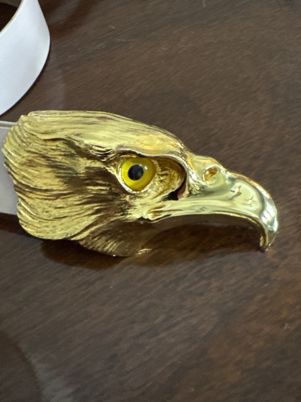 Christopher Ross Eagle Gold Plated Belt Buckle & Adjustable Leather Belt - 1984